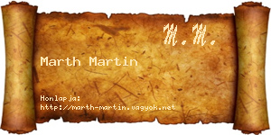 Marth Martin névjegykártya