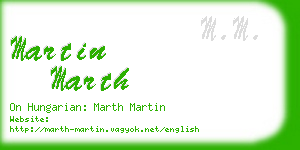 martin marth business card